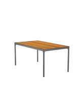 Four table 160 x 90 cm fra Houe - Grå aluminium stel - bambus bordplade - Jacobsen Plus