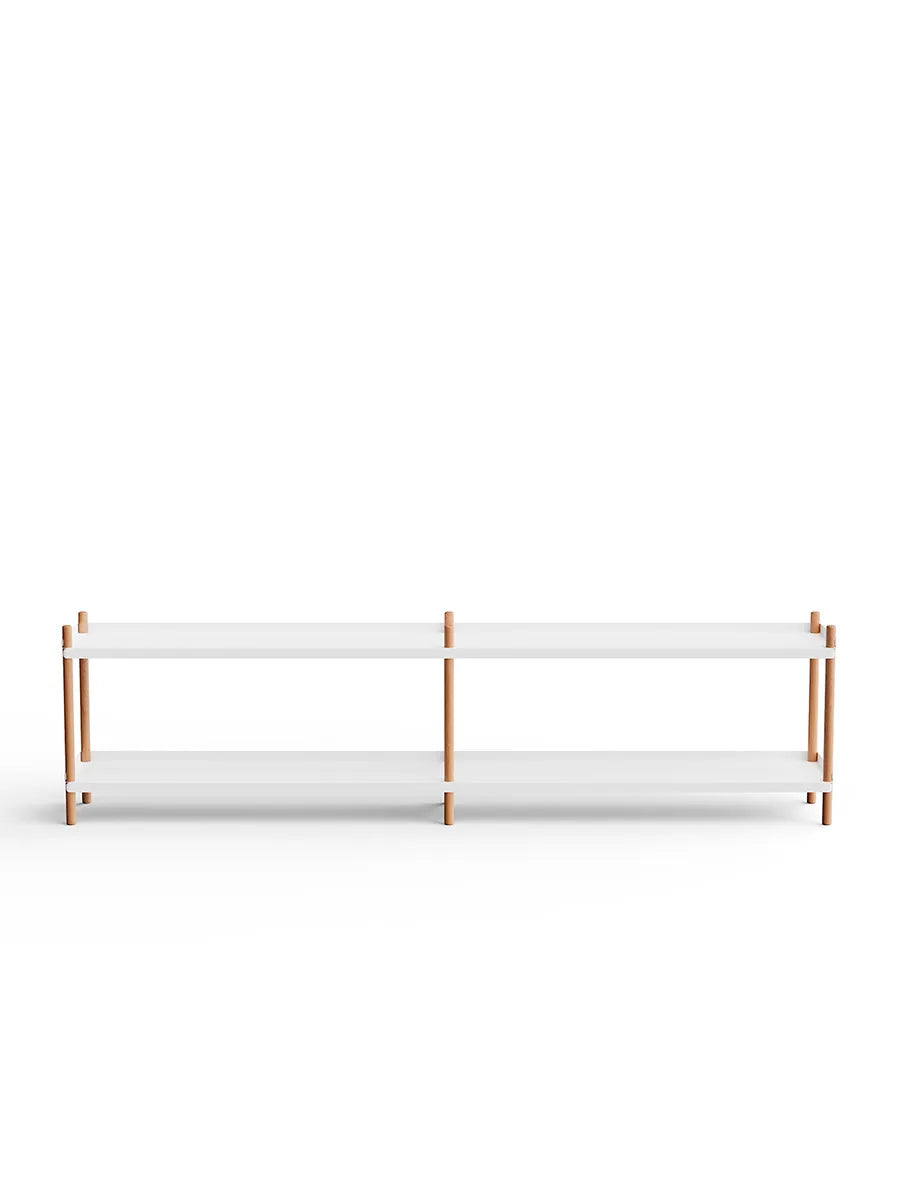 BOLT Shelving 2000 fra Nine - 2 hylder - hvid-natur eg - Jacobsen Plus