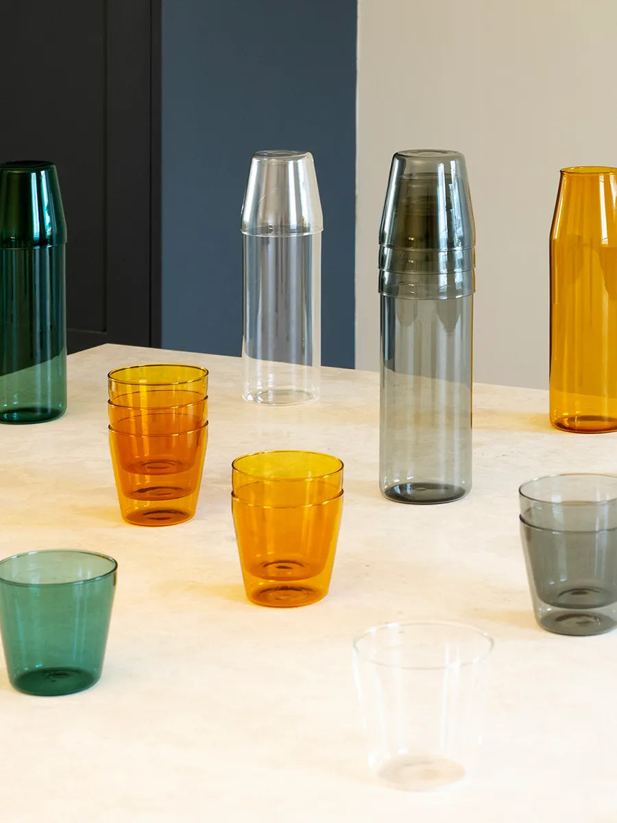 Milk, set of 1 carafe + 2 glasses, yellow fra Nine