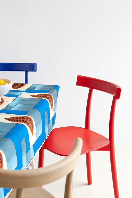 Skinny wooden chair, ash/red fra Nine - 2 - Jacobsen Plus