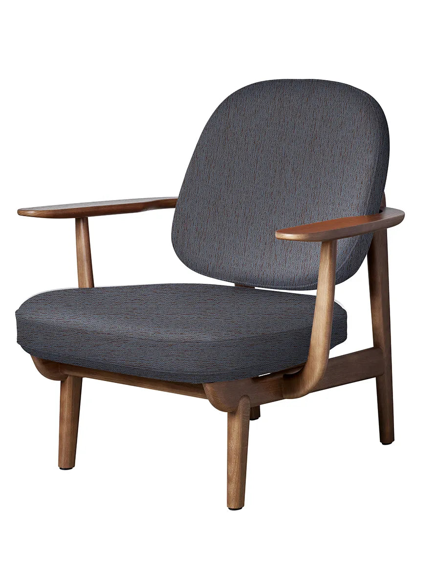 Fred Lænestol, valnødfarvet eg fra Fritz Hansen - Christianshavn / ORANGE-BLUE (1150) - Jacobsen Plus