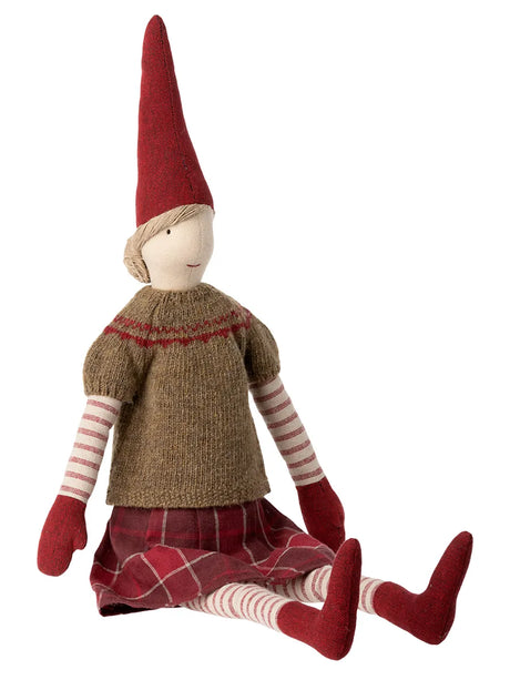 Maxi nisse, pige med brun trøje fra Maileg - 1 - Jacobsen Plus