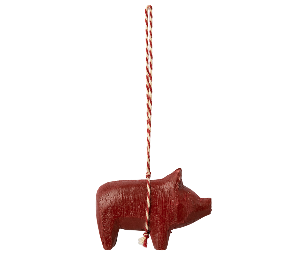Træ ornament, gris - rød fra Maileg - 1 - Jacobsen Plus