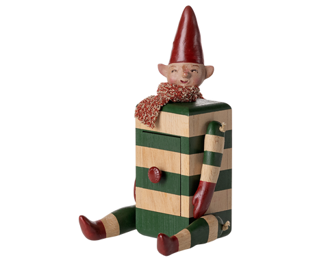 Skuffenisse – Elf with Drawer, grøn fra Maileg - 1 - Jacobsen Plus