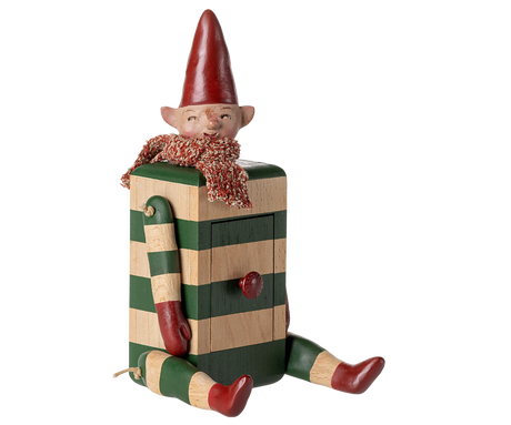 Skuffenisse – Elf with Drawer, grøn fra Maileg - 3 - Jacobsen Plus