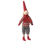 Pixy, Size 1 Boy - Nisse med rødternet skjorte og magnet i hænder og fod fra Maileg