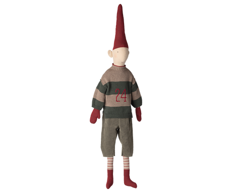 Pixy Size 6 Boy - Nisse dreng med Stribet Strik Sweater fra Maileg - 1 - Jacobsen Plus