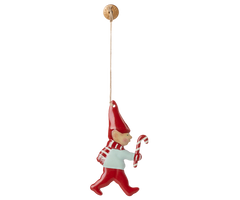 Metal ornament, Nisse med sukkerstok fra Maileg