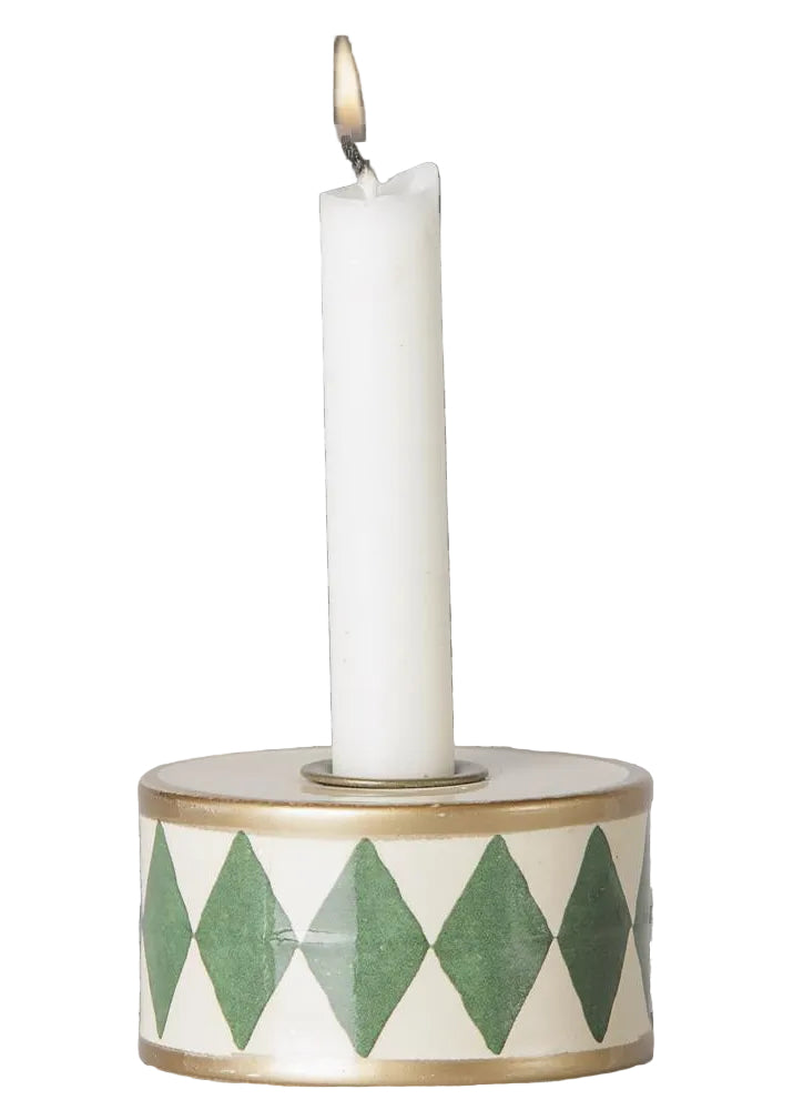 Maileg - Lysestage Tromme, Grøn/Off-White - 1 - Jacobsen Plus