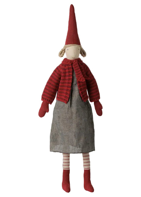 Maileg - Pixy size 4, pige med stribet strikket cardigan - 1 - Jacobsen Plus