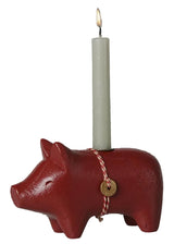 Maileg - Trælysestage Rød Gris, lille - 2 - Jacobsen Plus