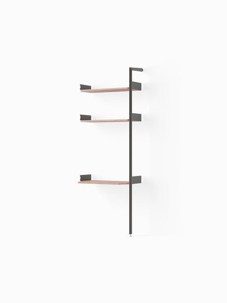 Rombe IF5, Add-on Bay Desk fra &Tradition - Anthracite w. Lacquered Walnut shelves - Jacobsen Plus