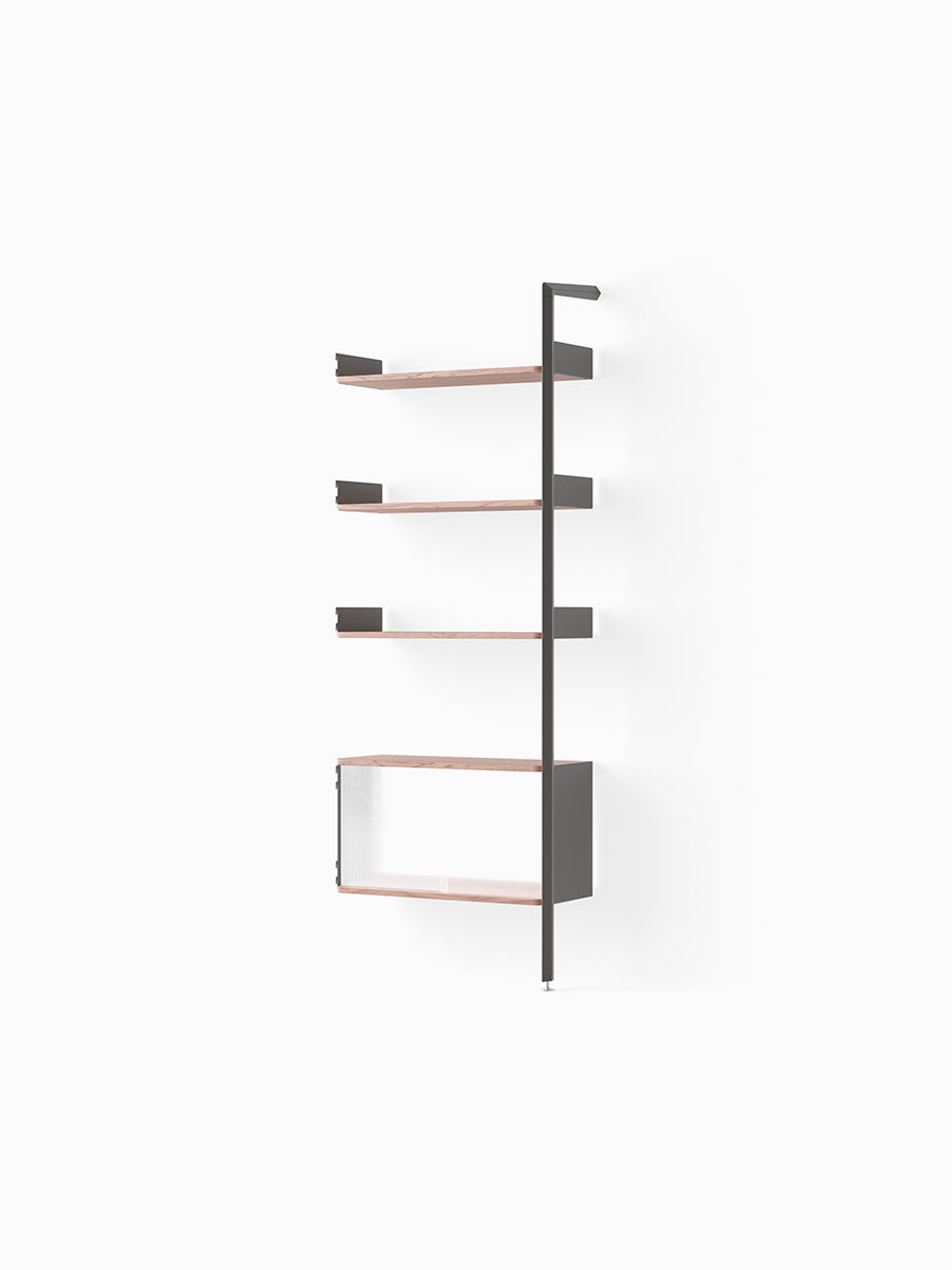  - Anthracite w. Lacquered Walnut shelves - Jacobsen Plus
