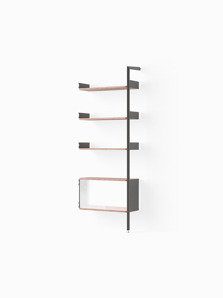Rombe IF6, Add-on Bay Cabinet fra &Tradition - Anthracite w. Lacquered Walnut shelves - Jacobsen Plus