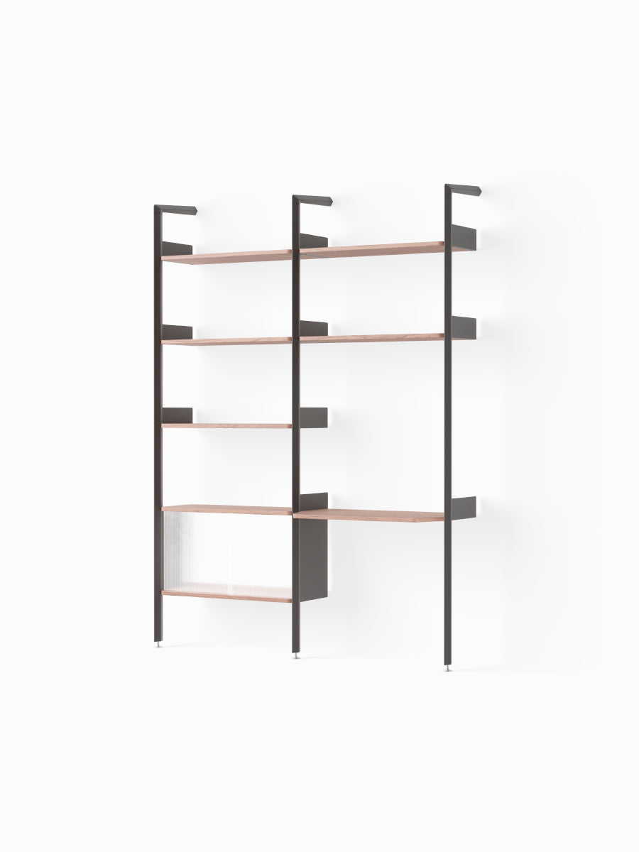  - Anthracite w. Lacquered Walnut shelves - Jacobsen Plus