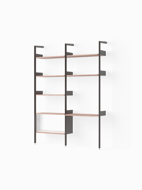 Rombe, Configuration D fra &Tradition - Anthracite w. Lacquered Walnut shelves - Jacobsen Plus