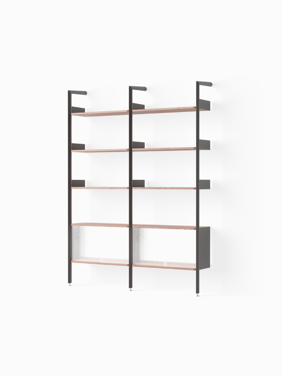  - Anthracite w. Lacquered Walnut shelves - Jacobsen Plus