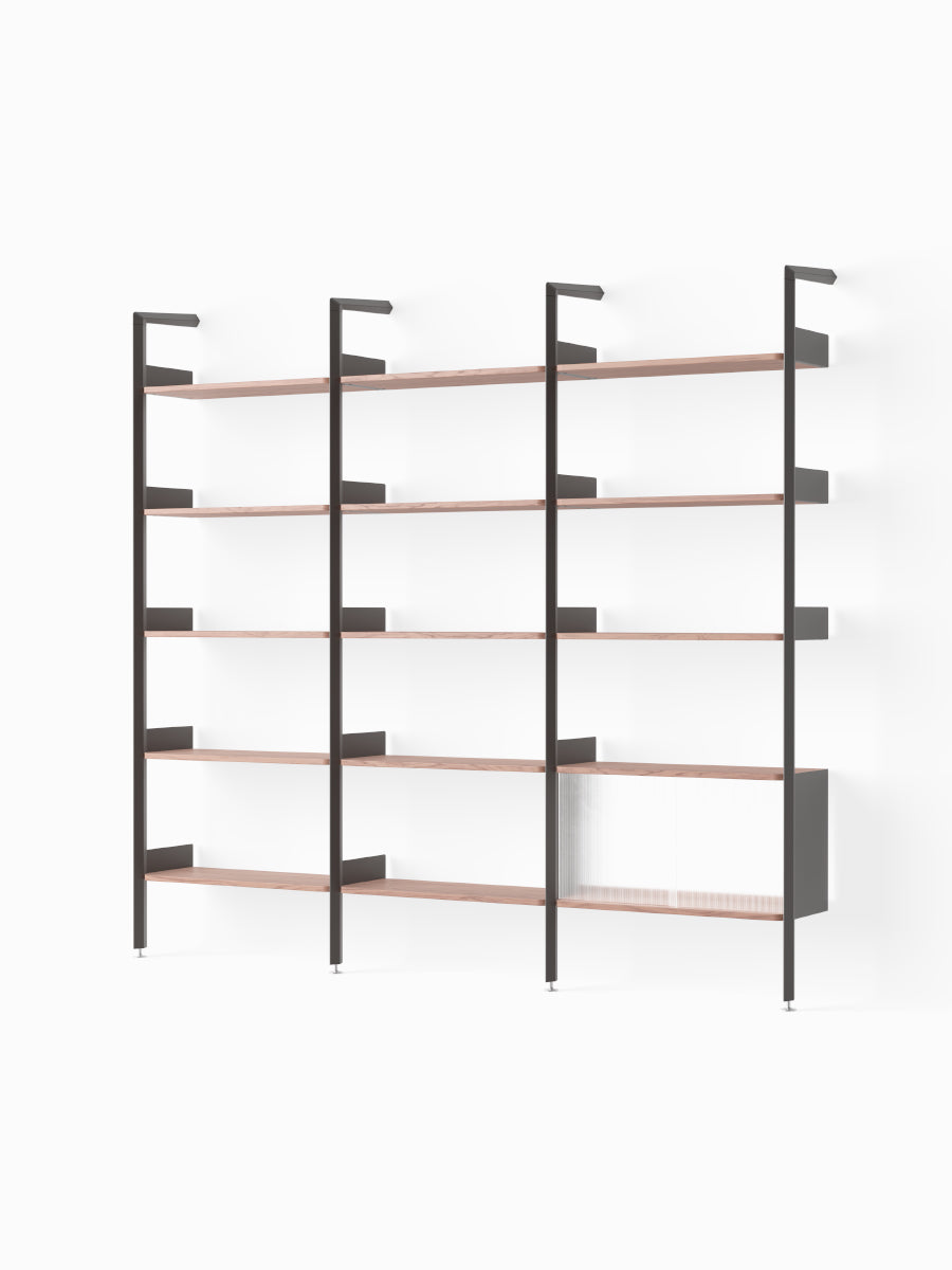 - Anthracite w. Lacquered Walnut shelves - Jacobsen Plus