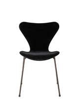3107 Stol, fuldpolstret velour af Arne Jacobsen - Night black - Jacobsen Plus