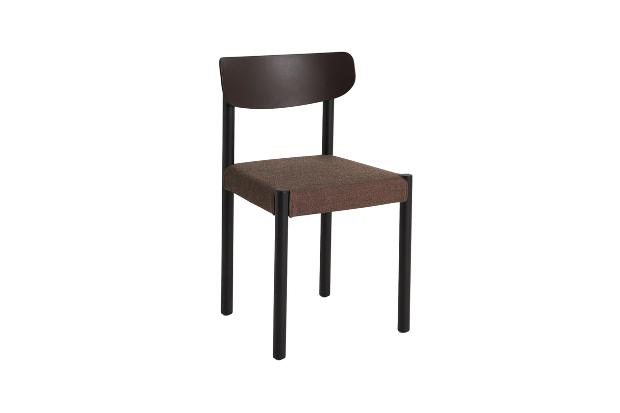 Pack Chair 11, sortlakeret eg fra Hay - Sæde: Remix 356 - Ryglæn: Graphite Brown - Jacobsen Plus