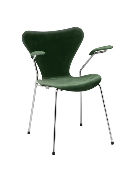3207 Serie 7 Armstol af Arne Jacobsen - Fuldpolstret / Belfast (velour) / Forest green - Jacobsen Plus