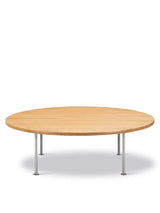 Wegner Ox Table fra Fredericia Furniture - Ø150 cm / Eg - lakeret / H: 41 cm - Jacobsen Plus