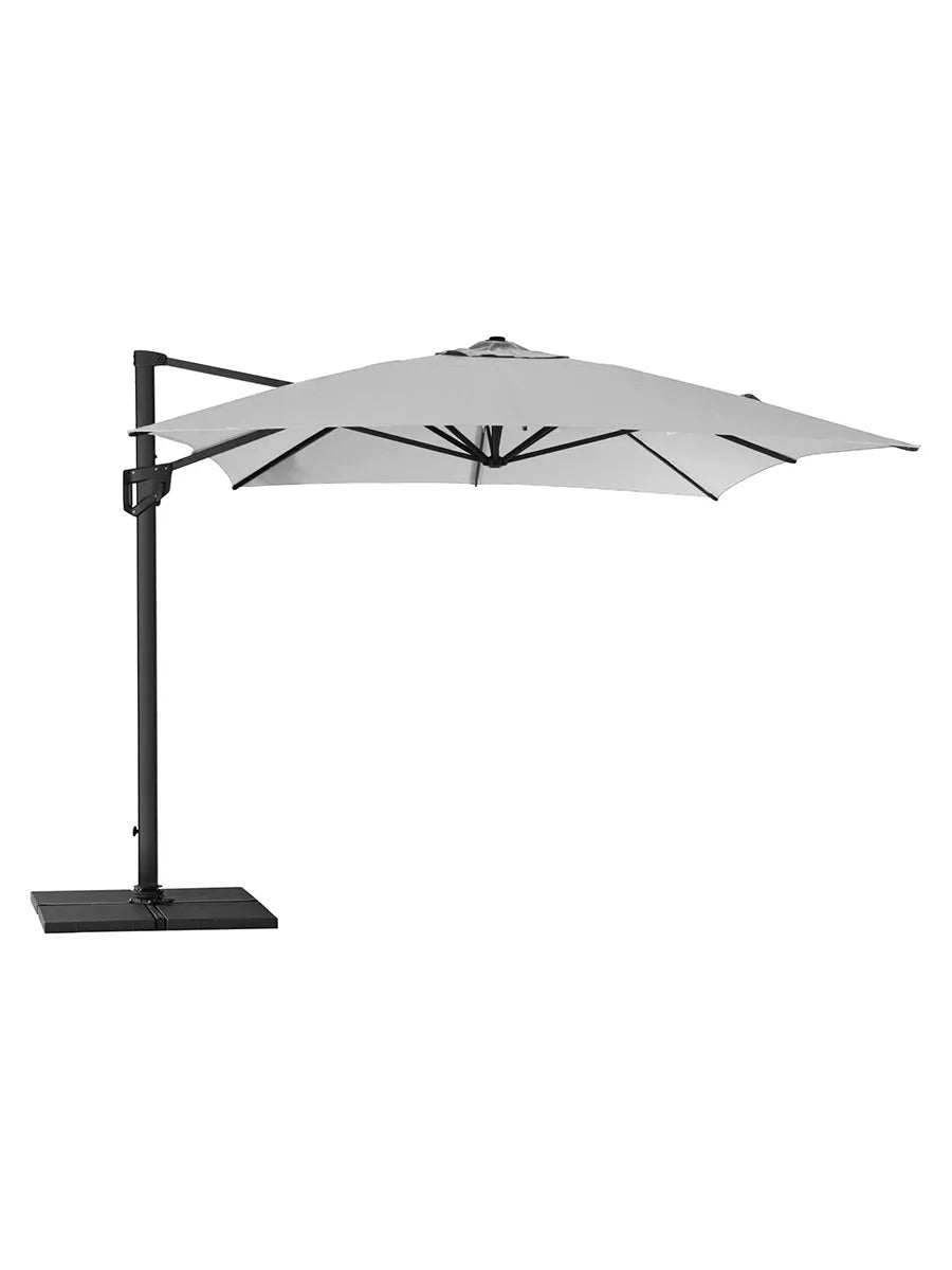 Hyde Luxe Parasol 3x3 m. med tilt inkl. fod fra Cane-line - Light grey - Jacobsen Plus