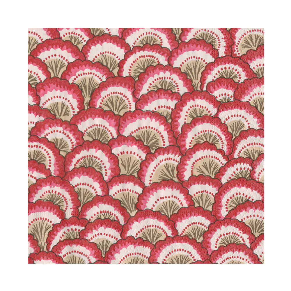 Pontchartrain Scallop Red Luncheon Napkins - servietter fra Caspari - 1 - Jacobsen Plus