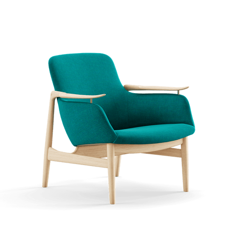 53 Lænestol, eg klar olie af Finn Juhl - Watercolour - Peacock - Jacobsen Plus