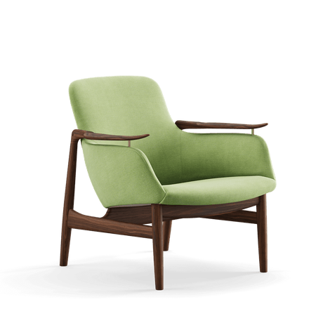 53 Lænestol, valnød af Finn Juhl - Watercolour - Fresh Sage - Jacobsen Plus