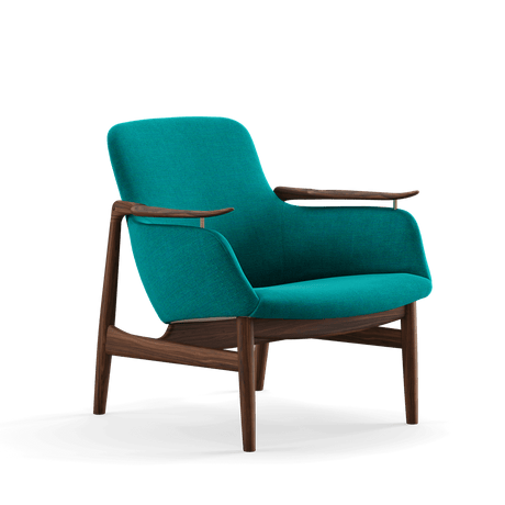 53 Lænestol, valnød af Finn Juhl - Watercolour - Peacock - Jacobsen Plus