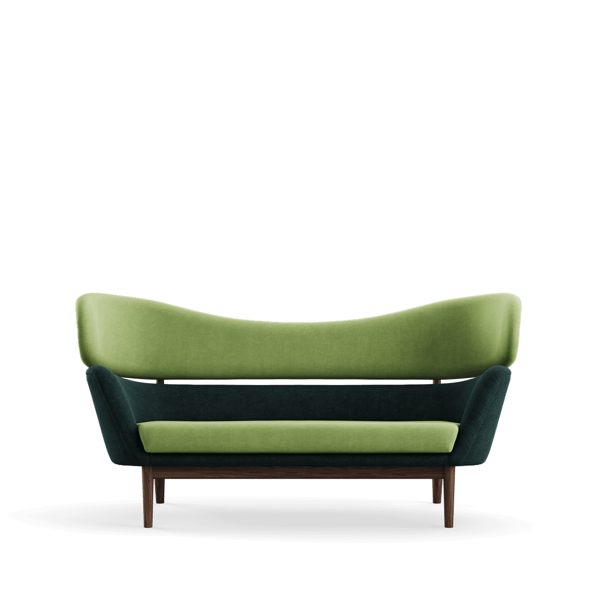 Baker sofa, valnød af Finn Juhl - Watercolour - Fresh Sage / Dark Conifer - Jacobsen Plus