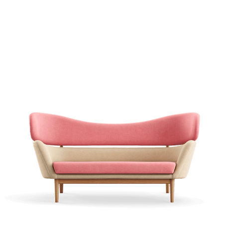 Baker sofa, eg olie af Finn Juhl - Watercolour - Rose Quartz / Soft Linen - Jacobsen Plus