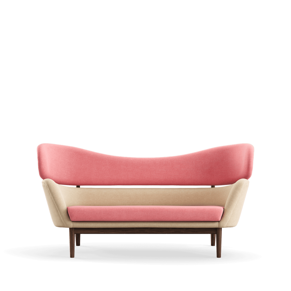 Baker sofa, valnød af Finn Juhl - Watercolour - Rose Quartz / Soft Linen - Jacobsen Plus
