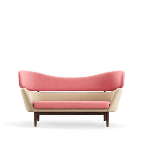 Baker sofa, valnød af Finn Juhl - Watercolour - Rose Quartz / Soft Linen - Jacobsen Plus