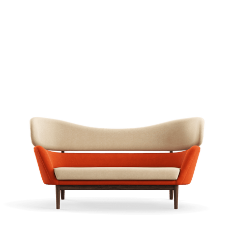 Baker sofa, valnød af Finn Juhl - Watercolour - Soft Linen / Pumpkin Spice - Jacobsen Plus