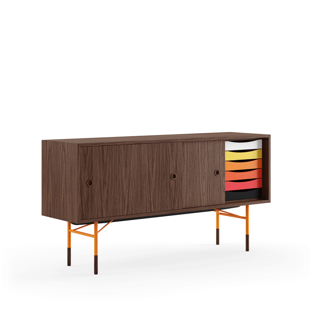  - Valnød /valnød - gul/hvid skydelåge - Jacobsen Plus