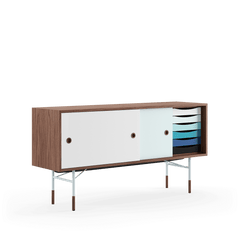 Skænk, lys blå stel af Finn Juhl