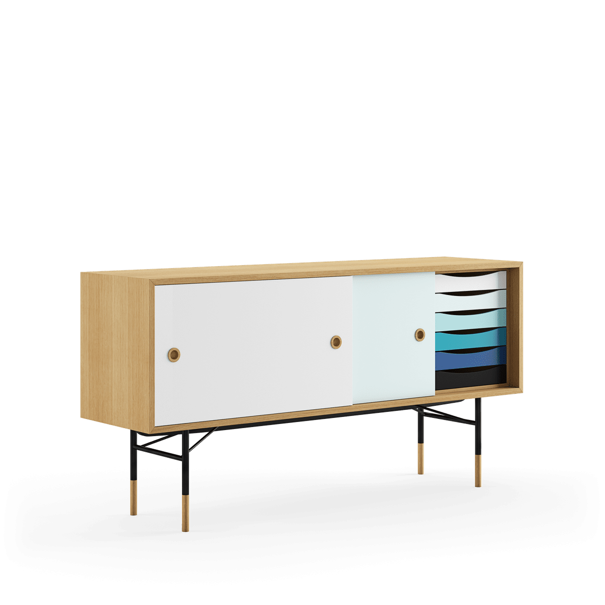  - Eg olie - lys blå/hvid skydelåge - Jacobsen Plus