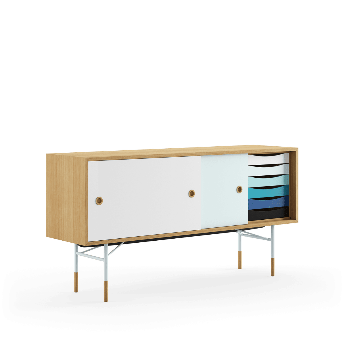 Skænk, lys blå stel af Finn Juhl - 2 - Jacobsen Plus