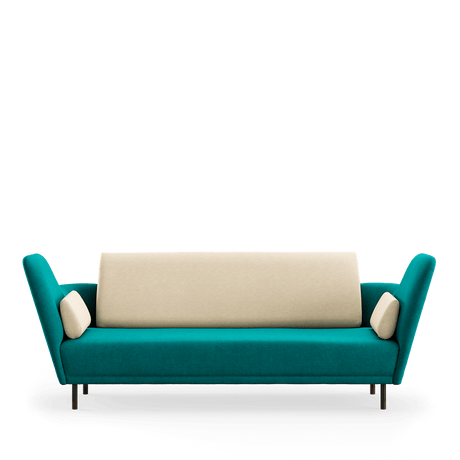 57 sofa, valnød af Finn Juhl - Watercolour - Peacock / Soft Linen - Jacobsen Plus