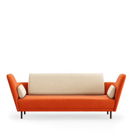 57 sofa, valnød af Finn Juhl - Watercolour - Pumpkin Spice / Soft Linen - Jacobsen Plus