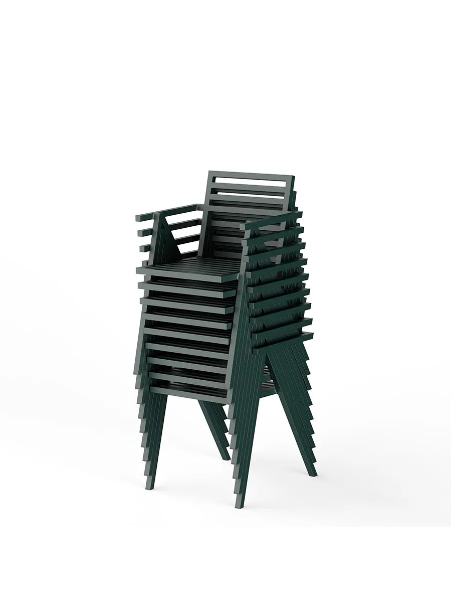Stacking Arm Chair, grøn fra 19 Outdoors