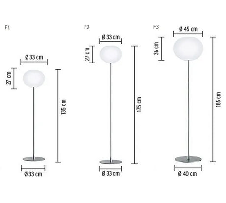 Glo-Ball F, Silver Gulvlampe fra Flos - F1: Ø: 330 x H: 1350 mm - Jacobsen Plus
