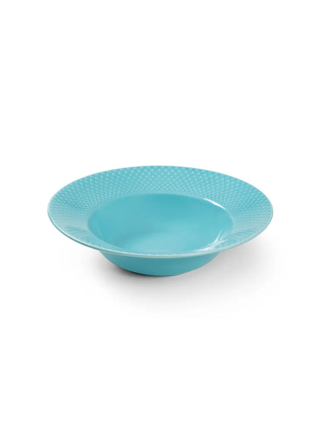 Rhombe dyb tallerken, turkis Ø24,5 cm fra Lyngby Porcelæn - 4 - Jacobsen Plus