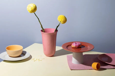 Rhombe vase, rosa fra Lyngby Porcelæn - 2 - Jacobsen Plus