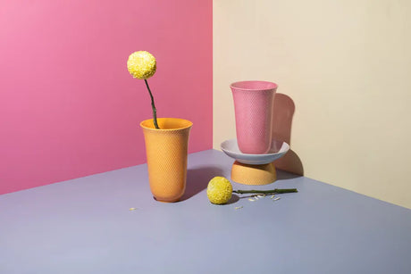 Rhombe vase, gul fra Lyngby Porcelæn - 2 - Jacobsen Plus