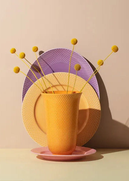 Rhombe vase, gul fra Lyngby Porcelæn - 2 - Jacobsen Plus