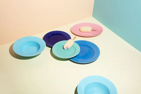 Rhombe tallerken, aqua Ø21 cm fra Lyngby Porcelæn - 2 - Jacobsen Plus