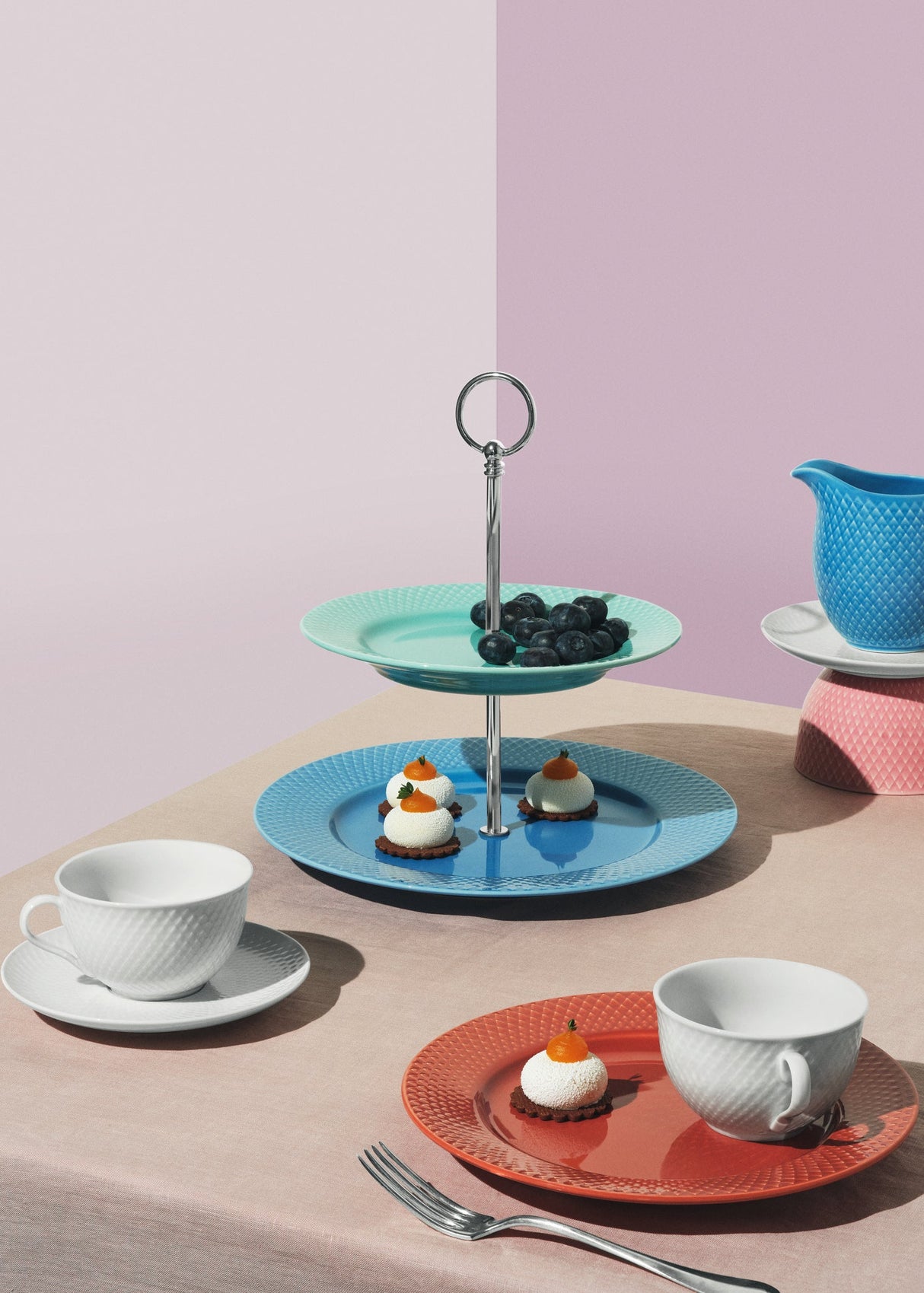 Rhombe tallerken, terracotta Ø23 cm fra Lyngby Porcelæn - 2 - Jacobsen Plus